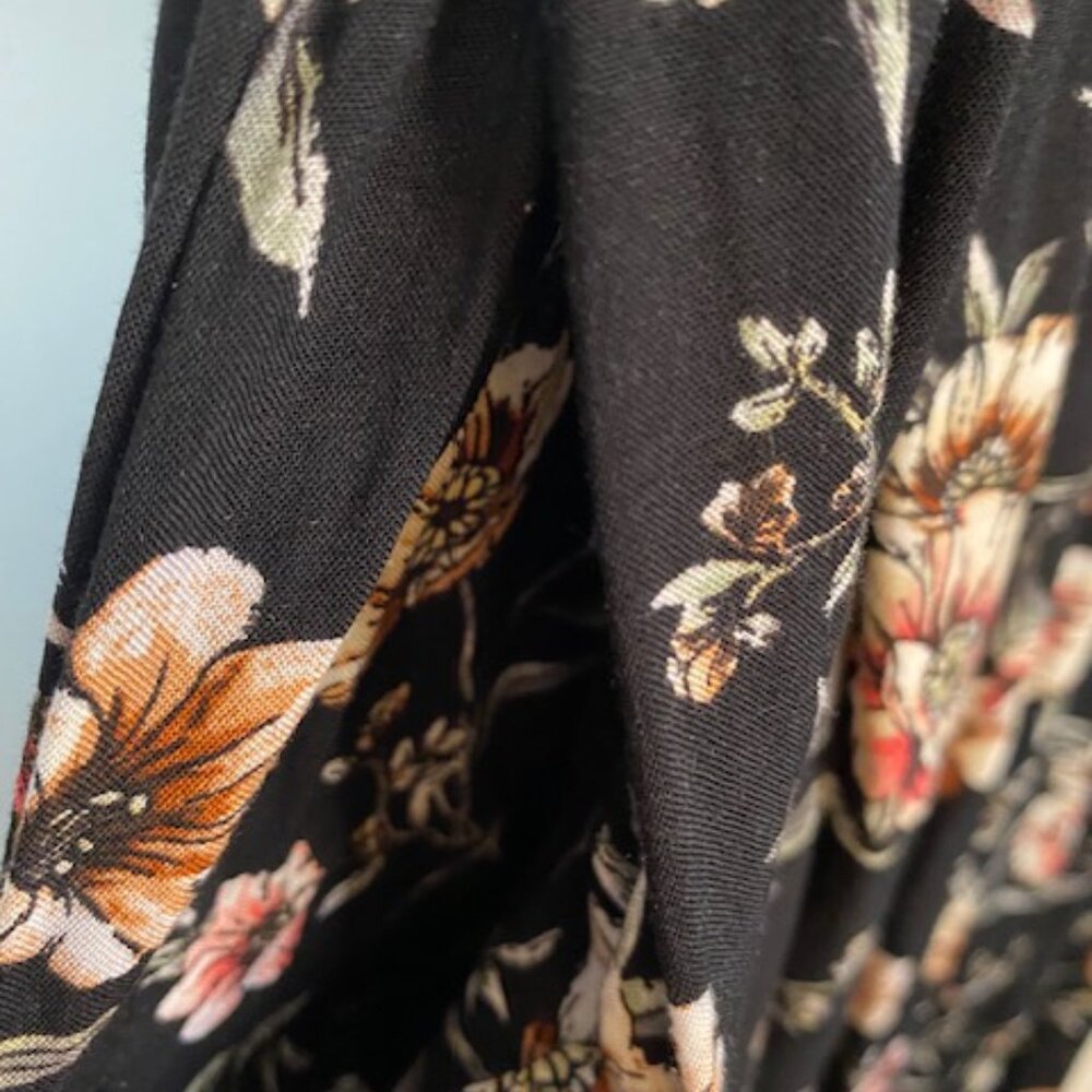 Xhilaration black and floral short sleeve Pants jumpsuit - Picture 6 of 11